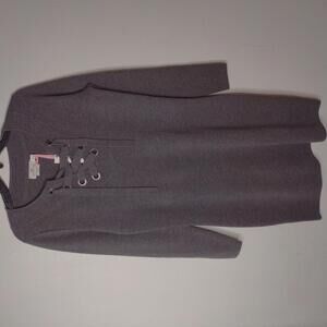 NWT Vineyard Vines Women's Charcoal Heather/Lace Up Sweater Dress Size Small